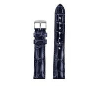 JVEIWAD Compatible con correa de cuero de cocodrilo Hi-Q 15 16 17 18 Correa de reloj azul negro rojo Compatible con la serie Jaeger-lecoultre REVERSO RENDEZ-VOUS MASTER CONTROL(Blue-S pin,18mm)