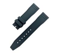 JVEIWAD Compatible con correas IWC de caucho FKM fluorado natural, suave e impermeable. Compatible EUR piloto grande (20 mm, 21 y 22 mm)(Black,21mm)