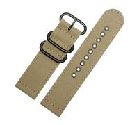 JVEIWAD Compatible con cualquier reloj de tela, correa de reloj, pulsera deportiva de escalada, correas de 20, 22, 24 y 26mm, pulsera de lona de algodón for hombre(B khaki black,20mm)