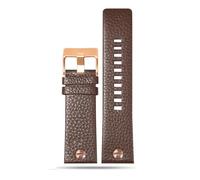 JVEIWAD Compatible con Diesel DZ7257 DZ4323 DZ7348 DZ7313 DZ7312 DZ7350 Correa de reloj de cuero for hombre, correa de cuero de vaca remachada con esfera grande(Brown rose gold,28mm)