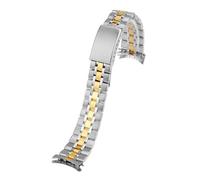 JVEIWAD Compatible con la correa de reloj de acero inoxidable Tudor Junyu Prince Princess Solid Arc, pulsera for hombres y mujeres, correa de reloj de 13 mm, 17 mm, 19 mm y 20 mm(Silver-gold,20mm)