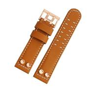 JVEIWAD Compatible con la correa de reloj Hamilton con clavos Navy Aviation Field H78616553 H78555553 Correa de reloj de cuero vintage Correa de pulsera 22 mm 24 mm(Brown RD Nail-RD,24mm)