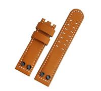 JVEIWAD Compatible con la correa de reloj Hamilton con clavos Navy Aviation Field H78616553 H78555553 Correa de reloj de cuero vintage Correa de pulsera 22 mm 24 mm(Brown BK Nail-NO,24mm)