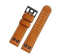 JVEIWAD Compatible con la correa de reloj Hamilton con clavos Navy Aviation Field H78616553 H78555553 Correa de reloj de cuero vintage Correa de pulsera 22 mm 24 mm(Brown BK Nail-black,24mm)