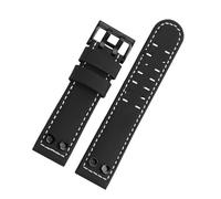 JVEIWAD Compatible con la correa de reloj Hamilton con clavos Navy Aviation Field H78616553 H78555553 Correa de reloj de cuero vintage Correa de pulsera 22 mm 24 mm(Black BK Nail-black,22mm)