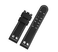 JVEIWAD Compatible con la correa de reloj Hamilton con clavos Navy Aviation Field H78616553 H78555553 Correa de reloj de cuero vintage Correa de pulsera 22 mm 24 mm(Black SR Nail-NO,22mm)