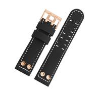 JVEIWAD Compatible con la correa de reloj Hamilton con clavos Navy Aviation Field H78616553 H78555553 Correa de reloj de cuero vintage Correa de pulsera 22 mm 24 mm(Black RD Nail-RD,24mm)