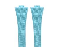 JVEIWAD Compatible con reloj Tissot PRX T137 FKM de 11 mm y 12 for hombre mujer. Correa caucho fluorado cierre plegable liberación rápida(LightBlue -NoBuckle,12mm)