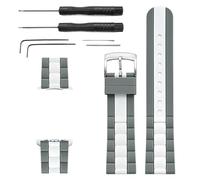 JVEIWAD Correa Compatible con Swatch X Blancpain Five Oceans Correa de Reloj Deportiva de Silicona de Alta Resistencia Compatible con Fifty Fathoms Hombres Mujeres 22 mm(Grey white)