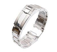 JVEIWAD Correa de acero 904L compatible con Rolex Explorer Ditongna Diver The Green Black Water Ghost King (20 mm y 21 mm)(Silvery,21mm)