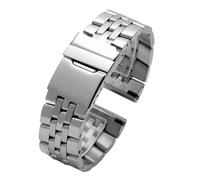 JVEIWAD Correa de acero inoxidable macizo compatible con Breitling 20 mm, 22 y 24, correa metal plateado dorado for hombre(Silver,24mm)