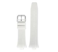 JVEIWAD Correa de caucho fluorado de 9 mm compatible con Citizen NJ0150 NJ0151 ME Color Series FKM Convex End Pulsera deportiva de liberación rápida(White)