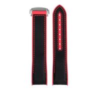 JVEIWAD Correa de extremo curvo compatible con Omega Seamaster 300 Ocean Speedmaster 8900 Planet Ocean Correa 20 m 22 mm Tela Nylon Caucho Correa de reloj for hombres(Black red silver,22mm)