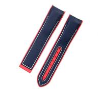 JVEIWAD Correa de extremo curvo compatible con Omega Seamaster 300 Ocean Speedmaster 8900 Planet Ocean Correa 20 m 22 mm Tela Nylon Caucho Correa de reloj for hombres(Blue red no bucke,21mm)