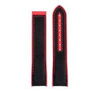 JVEIWAD Correa de extremo curvo compatible con Omega Seamaster 300 Ocean Speedmaster 8900 Planet Ocean Correa 20 m 22 mm Tela Nylon Caucho Correa de reloj for hombres(Black red-no bucke,21mm)
