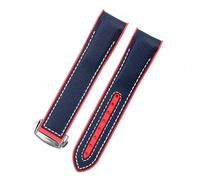 JVEIWAD Correa de extremo curvo compatible con Omega Seamaster 300 Ocean Speedmaster 8900 Planet Ocean Correa 20 m 22 mm Tela Nylon Caucho Correa de reloj for hombres(Blue red silver,22mm)