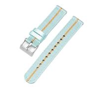 JVEIWAD Correa de nailon de 20 mm y 22 mm compatible con MoonSwatch Omega Seamaster 300 Correa de reloj de lona tejida compatible con Tudor Longines Rolex Seiko Water Ghost(Light blue yellow,22mm)