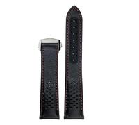 JVEIWAD Correa de piel becerro compatible con Omega Speedmaster 310 y 311 Racing Dark Side of the Moon. vacuno(Red silver,21mm)