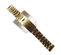 JVEIWAD Correa de reloj 20 mm ancho, acero inoxidable macizo, hebilla ajuste fino, compatible con caja NH35, correa Oyster pulida y cepillada(04)