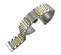 JVEIWAD Correa de reloj acero inoxidable 316L 18 mm, 19, 20, 21 y 22 compatible con Tissot SEIKO SKX 5 Certina, pulsera plata oro rosa(Silver Golden,22mm)