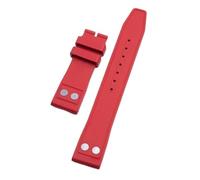 JVEIWAD Correa de reloj caucho fluorado FKM 20 mm, 21 y 22, cómoda, compatible con la correa IWC Big Pilot Portofino TOP, remache(Red,20mm Plain Buckle,Without Buckle)