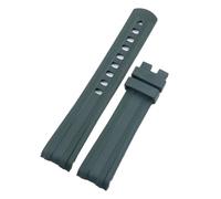 JVEIWAD Correa de reloj caucho fluorado FKM natural curvado 20 mm, compatible con correas Omega y Seamaster 300, hebilla pasador(Dark Green,Rose Gold Buckle)