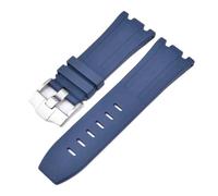 JVEIWAD Correa de reloj compatible con Audemars y Piguet Royal Oak, correa original AP 15710 26470 silicona, deportiva for 28 mm, accesorio(Blue-silver)