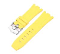 JVEIWAD Correa de reloj compatible con Audemars y Piguet Royal Oak, correa original AP 15710 26470 silicona, deportiva for 28 mm, accesorio(Yellow Silver)