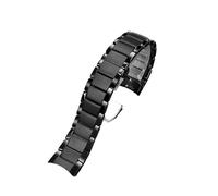 JVEIWAD Correa de reloj con caja de cerámica compatible con reloj Armani AR1451 AR1452 AR1400 AR1410 AR1421 AR1440 Correa negra for hombre Accesorios(AR-1451 strap)