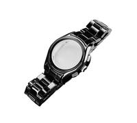 JVEIWAD Correa de reloj con caja de cerámica compatible con reloj Armani AR1451 AR1452 AR1400 AR1410 AR1421 AR1440 Correa negra for hombre Accesorios(AR1400 Case and band)
