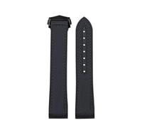 JVEIWAD Correa de reloj con parte inferior de goma de silicona y lona de nailon, 20 mm, 21 mm, 22 mm, línea negra, naranja, roja y azul, compatible con Omega Seamaster Planet Ocean 600 m(Blue-Black,20