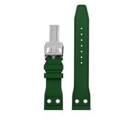 JVEIWAD Correa de reloj de caucho fluorado de 20, 21 y 22 mm compatible con IWC Pilot Mark-xx Calendario perpetuo Portugieser Yacht Club Portofino Moon Phase Series(Dark green-Silver,21mm)
