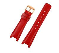 JVEIWAD Correa de reloj de cuero de vaca con muesca de 16, 20 y 22 mm, correa de reloj roja y blanca for hombres y mujeres, compatible con el reloj Guc Double G YA1335 YA1333 YA1332 Series(Red-RG pin,