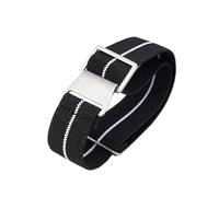 JVEIWAD Correa de reloj de nailon elástico de paracaídas de 18mm, 20mm, 22mm y 24mm, accesorios for pulsera deportiva for exteriores for hombre(Black white,22mm)