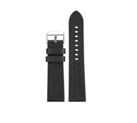 JVEIWAD Correa de reloj de piel de vaca Lea/ther 22MM suave negro rojo azul amarillo líneas correa de reloj for hombre Compatible con CASIO EDIFICE EFR-303L 303D EQB-501 EFS-S500(Black black-S pin)