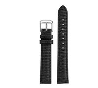 JVEIWAD Correa de reloj for mujer de piel de vaca de 15 mm, 16 mm, 18 mm, 20 mm, correa de reloj negra, rosa, roja y blanca, Compatible con Casio Omega Tissot Longines(B Black-S pin,15mm)