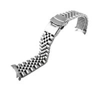 JVEIWAD Correa de repuesto Marlin for Casio Duro MDV-107-1A MDV-106, de acero inoxidable con extremo curvo de metal, 22 mm(Silvery 5)
