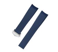 JVEIWAD Correa de silicona compatible con Tag Heuer Carrera Aquaracer 300, correa reloj WAY201A, WAY211C y WAY111A, accesorios for hombre, pulsera 22 mm(Blue-silver)