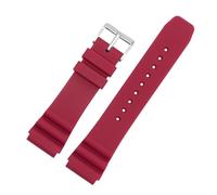 JVEIWAD Correa de silicona de 22 mm compatible con reloj de buceo CASIO Swordfish MDV-106 MDV-107 MTP-VD01D Efr-303l Correa de reloj naranja verde for hombre(Red-silver)