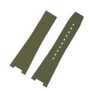 JVEIWAD Correa de silicona for reloj Bell y Ross Instruments Series BRX5R BR05 BR-05, pulsera de goma, correa deportiva BR de 25 x 12 mm.(Green-no buckle)