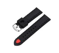 JVEIWAD Correa de silicona for reloj hombre compatible con Ferrari 0830138 0830163 Series, correa deportiva caucho for 24 mm(Black red-silver)