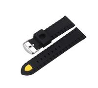 JVEIWAD Correa de silicona for reloj hombre compatible con Ferrari 0830138 0830163 Series, correa deportiva caucho for 24 mm(Black yellow-silver)