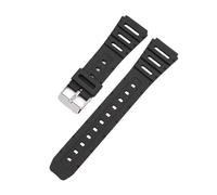 JVEIWAD Correas compatibles con Casio CA-53W CA-61W FT-100W W-520U W-720G, correa de reloj de TPU suave de 18 mm y 20 mm, correa de muñeca FT100W.(Black-Silver,20mm)