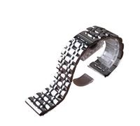 JVEIWAD Correas de reloj acero inoxidable plateadas y negras 14 mm, 16, 18, 19, 20, 21, 22, 23, 24, 25 26, accesorios for relojes(Silver,19mm)