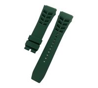 JVEIWAD Correas de reloj caucho natural compatibles con la correa original Richard Mille, pulsera silicona, tipo oreja sin rematar, 25 mm x 20(Green,25mm silver buckle)