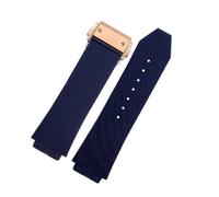 JVEIWAD Correas de reloj compatibles con BIG BANG silicona 25 x 19 mm for hombre, accesorios, pulsera goma(Blue-rosegold)