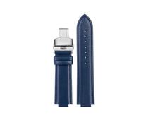 JVEIWAD Correas de reloj de cuero de 12MM y 14MM compatibles con Casio Edifice Ocean Heart Farm Oak EFB-680D-2A ECB-10D pulsera de cuero de vaca for hombre(Blue-silver SK,24.12mm)