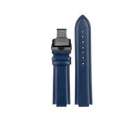 JVEIWAD Correas de reloj de cuero de 12MM y 14MM compatibles con Casio Edifice Ocean Heart Farm Oak EFB-680D-2A ECB-10D pulsera de cuero de vaca for hombre(Blue-black SK,24.14mm)
