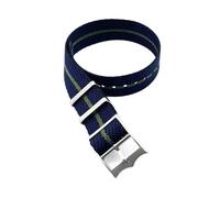 JVEIWAD Correas de reloj Tudor de nailon con anilla móvil y hebilla de bronce/plata for correas de nailon de 20 mm y 22 mm.(Black blue green,22mm)