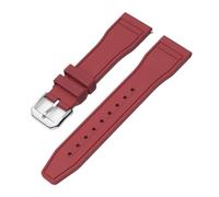 JVEIWAD FKM Correa de caucho fluorado compatible con IWC Big Pilot Mark Portugieser TOP GUN Correa de reloj deportivo impermeable de liberación rápida for hombres 20 mm 21 mm 22 mm(Dark Red,21mm)